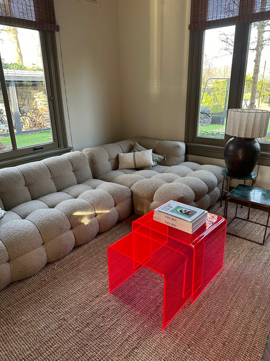 Coffee table set in Royal Pink